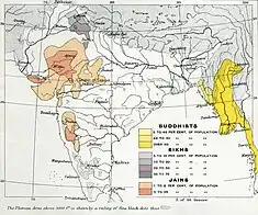 1909 Percentage of Sikhs and others.