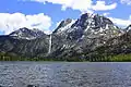 The north chute, aka "Devils Slide", is the conspicuous line