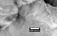 Close-up of Simud Valles, as seen by HiRISE.  Simud Valles is found in the Oxia Palus quadrangle.