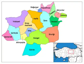 Districts of Sivas