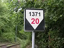 A 1371-meter distance of a railroad with a 20‰ slope. Czech Republic