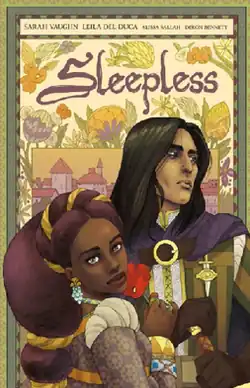 The series title is at the top of the image on a floral background. Poppy and Cyrenic fill the bottom half of the image. Poppy is looking out at the reader, and Cyrenic is looking to his left.