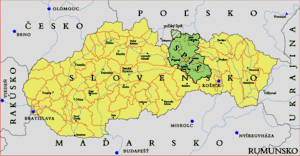 Spiš on the map of Slovakia