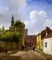 A. Schelfhout, Small street in Huy, Belgium, c. 1824; oil on panel