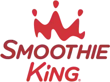 A stylized red crown with the words "Smoothie King" underneath in differing shades of red