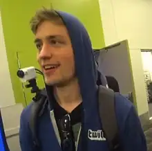 Sodapoppin in a purple Twitch hoodie