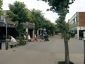 Solrød Centre, home to the town hall, the local S-train station and many shops