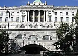 The riverfront of Somerset House today, seen from the Victoria Embankment.