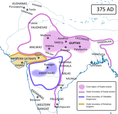 Samataṭa and erstwhile states of ancient India in 375 CE