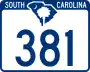 South Carolina Highway 381 marker