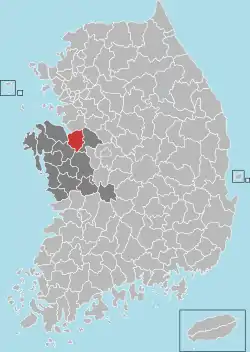 Location in South Korea