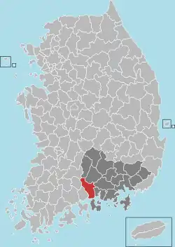 Location in South Korea