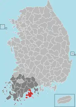 Location in South Korea