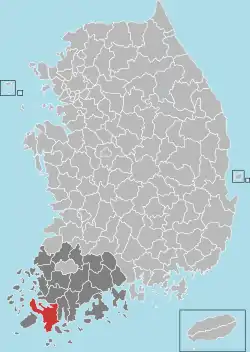 Location in South Korea