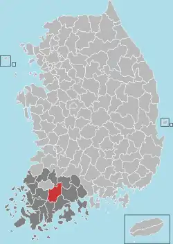 Location in South Korea