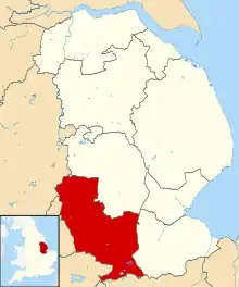 Shown within the ceremonial county of Lincolnshire