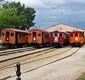 The East Troy Railroad Museum lines up former Chicago, South Shore and South Bend cars for a photo shoot.