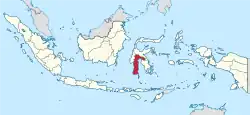 Location of South Sulawesi in Indonesia