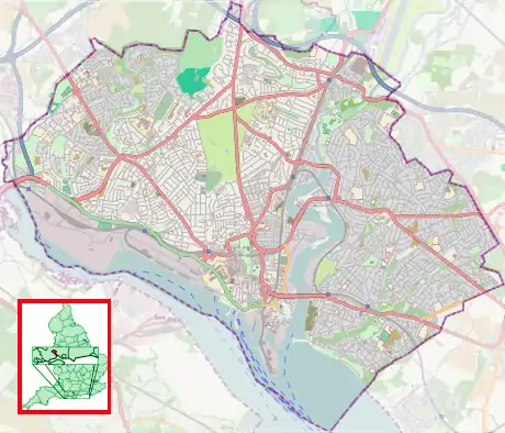 Map showing location within Southampton