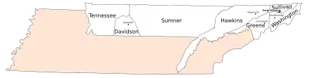 Map of the Southwest Territory in 1790