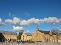 Quarter of Sarkanie Spīķeri old warehouses now reconstructed as offices and exhibition halls (Maskavas 24).