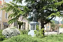 The Monument to the Liberators of Vranje, erected in 1903 to commemorate the Liberation of Vranje. It was damaged twice, by the Bulgarian occupiers during the I and II WW. It was left on purpose damaged as a testament of a turbulent past.