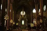 Interior of San Sebastian Church, a National Cultural Treasure