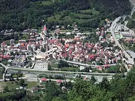 A view of the village from the hillside to the east