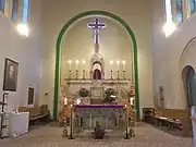 The sanctuary, as viewed from the central aisle