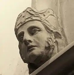 Stone carving of Robert Mawer