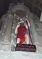 Polychrome statue of St Christopher and the infant Christ in the parish church.