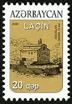 Azerbaijani stamp depicting the monastery