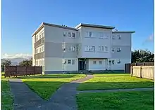 Colour photo of apartment building