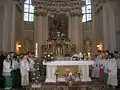 Liturgy in the Bulgarian church in Dudeştii Vechi