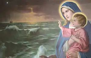 A nineteenth-century painting of Mary, Star of the Sea.