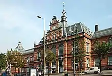 Original front of the Suasso museum she founded, now the back of the Stedelijk Museum