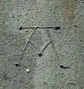 Stonecutter mark Nidaros Cathedral 12th Century: Ave Maria monogram was also a popular house mark