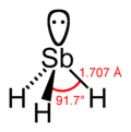 Skeletal formula of stibine