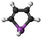 Ball-and-stick model of the stibole molecule