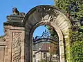 Main portal on Rue brûlée (detail), added in 1747 by Joseph Massol.