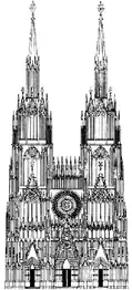 1277 plan for west front (Plan Riss B restitution)