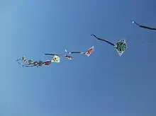 Train of connected kites