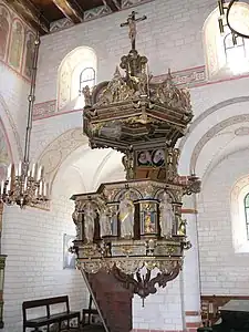 Jørgen Ringnis' pulpit in Stubbekøbing Church.