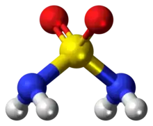 Ball-and-stick model of the sulfamide molecule