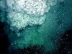 Underwater volcanic eruption at NW Rota-1 in 2006