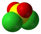 Ball-and-stick model of sulfuryl chloride