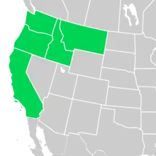 Symphyotrichum hendersonii distribution map: US — California, Idaho, Montana, Oregon, and Washington.