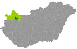 Tét District within Hungary and Győr-Moson-Sopron County.