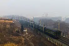 Chinese Railway T165 train near Weinan Station