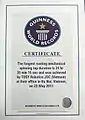 Certification from Guinness World Records